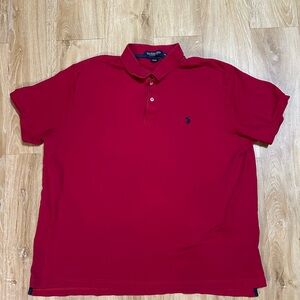 US POLO ASSN Shirt Mens 2XL Red Polo Performance Pony Short Sleeve Golf Shirt